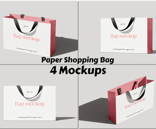 Paper Shopping Bag Mockup PSD Template for Retail & Corporate Merchandising