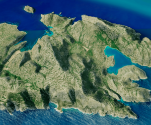 Kyra Panagia Island 3D model terrain