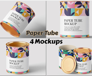 Eco-Friendly Paper Tube Packaging Mockup PSD Template for Creative Product Design