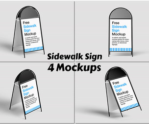 Outdoor Sidewalk Sign Mockup PSD Template for Restaurant & Retail Advertising