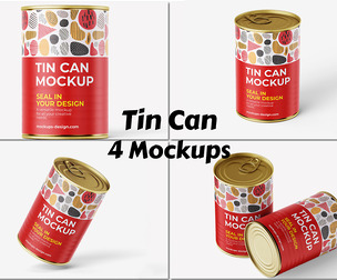 High-Quality Food Tin Can Mockup PSD Template for Canned Goods & Product Packaging