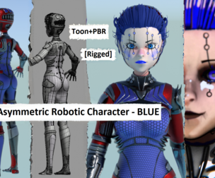 Asymmetric Robotic Character - BLUE