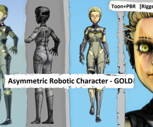 Asymmetric Robotic Character - GOLD