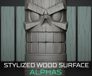 Stylized Wood Surface - 15 ZBrush Alphas