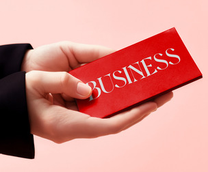 Close-Up Business Card in Hand Mockup PSD Template