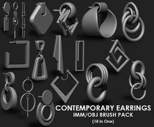 Contemporary Earrings IMM\Obj Brush Pack (18 in One)