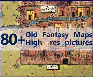80+ High-resolution photos of Old fantasy maps - Vol. 01