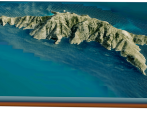 Gioura Island 3D model terrain