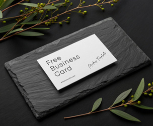 Minimalist Business Business Card on Stone Mockup PSD Template