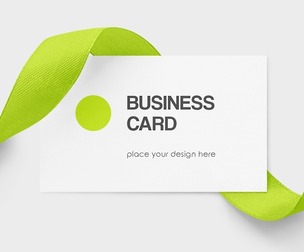 Creative Business Card with Ribbon Detail Mockup PSD Template