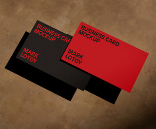 Simple Two Stacked Business Cards Mockup PSD Template