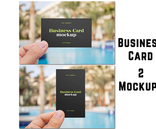 Hand-Held Business Card Mockup, 2 PSD Template