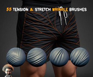 55 Tension & Stretch Wrinkle Brushes – Vol 13