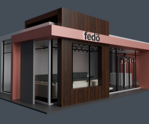 Office street urban and furniture 3D model