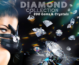 200 Sparkling Diamond Overlays, Crystals Jewelry, Luxury Gemstone Clipart PNG, Shiny Crystals