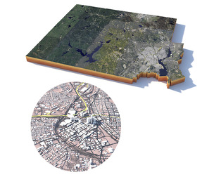 Providence and Pawtucket Rhode Terrain city Island USA