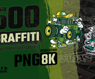 500 Graffiti PNG 8K Vol 06 (Street Art, Hand Painted, Stickers, Abstract, Cyberpunk)