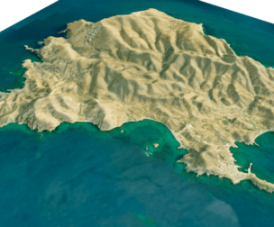 Psara Island 3D model terrain
