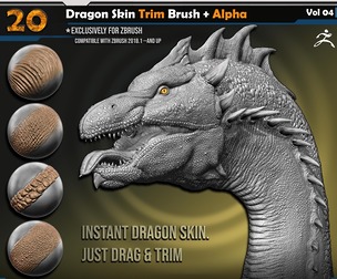 Dragon Skin Trim Brush + Alpha | Vol.04