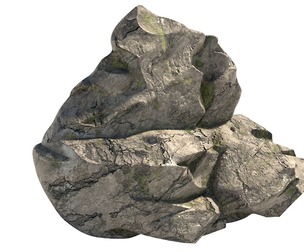 sharp mossy rock