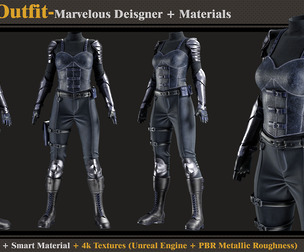 Sci-Fi Outfit-MD-Clo3d-Smart Material- Textures -OBJ-FBX