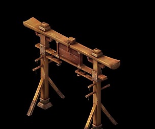 Game model - Hanging Garden - wooden village arch