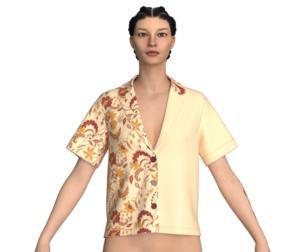 Girls Printed Short Shirt | Marvelous / Clo3d / obj / fbx