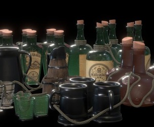 Pirate - Bottles, Glasses, Jugs & Tankards 3D
