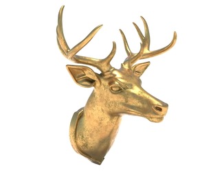 Deer head bust statue