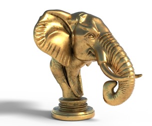 Elephand head bust statue