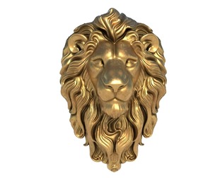 Lion head statue