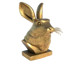 rabbit head bsut statue
