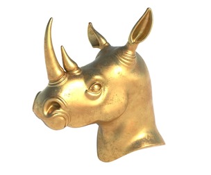 rhino head bust statue