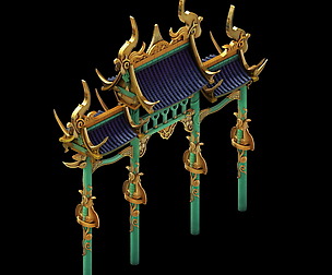 Game model - the sky garden - heaven entrance arch