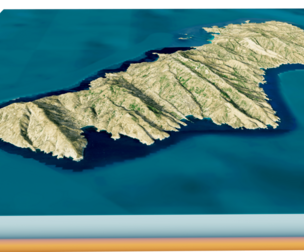Andros Island 3D model terrain