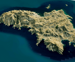 Syros Island 3D model terrain