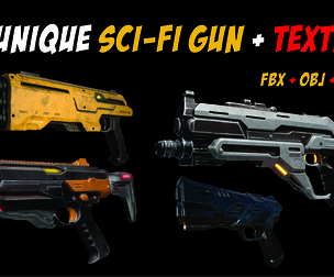 10 Unique Sci-Fi Gun + Texture
