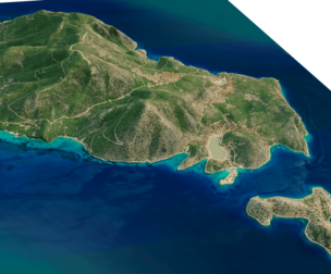 Agistri Island 3D model terrain