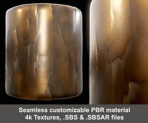 Sculpted Bronze Metal PBR Material