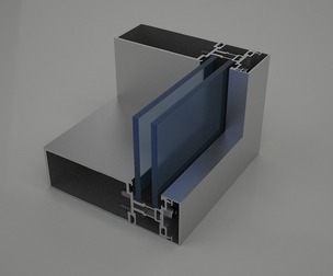 3D Curtain Wall Aluminum corner with all Accessories