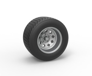 Wheel of Vintage Dirt race car V3 Scale 1:25