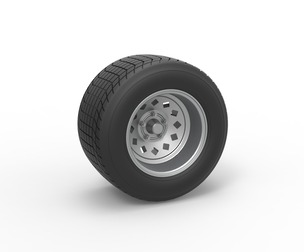 Wheel of Vintage Dirt race car V4 Scale 1:25