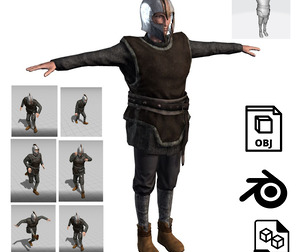 Low Poly Fantasy Warrior (Rigged & Animated)