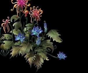 Game Model - Hanging Garden - Xian Yun flowers and