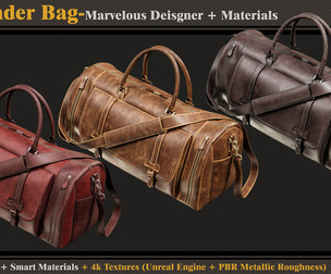 Weekender Bag-MD-Clo3d-3 Smart Material- Textures- OBJ-FBX