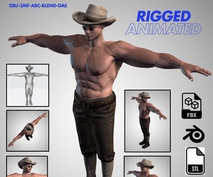 Male Character Bundle: Rigged & Animated 3D Models