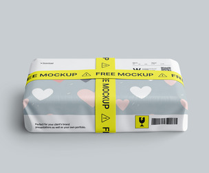 Wrapped Package Box Mockup PSD Template - Branding and Shipping