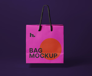 Stylish Shopping Paper Bag Mockup - Vibrant Presentation