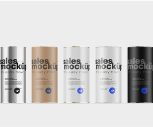 Small Cardboard Tube Mockups PSD Template - Diverse Collection