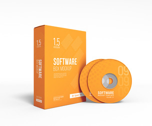 Software Box & CD Branding Mockup - Product Packaging